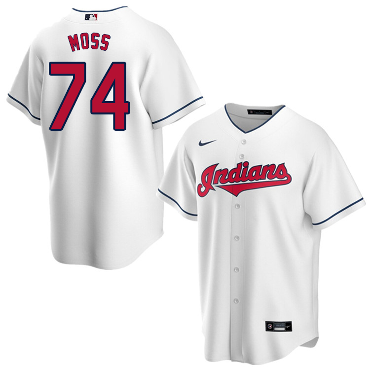 Nike Men #74 Scott Moss Cleveland Indians Baseball Jerseys Sale-White